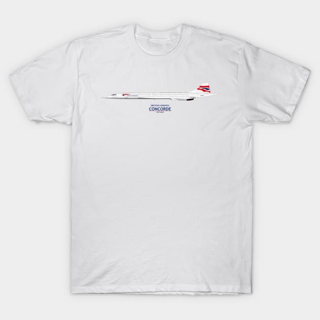 British Airways Concorde 1997 To 2003 T-Shirt by SteveHClark
